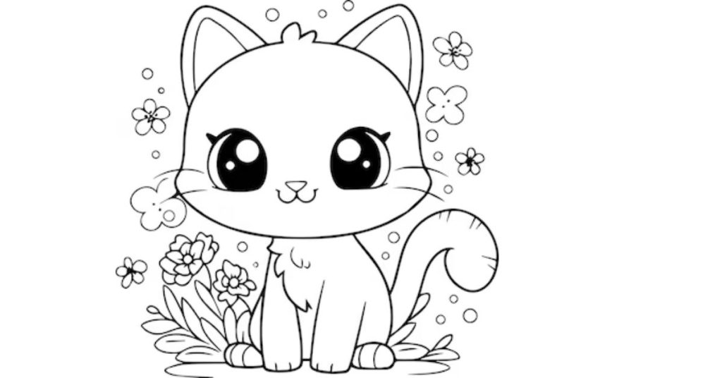 Gato con Flores